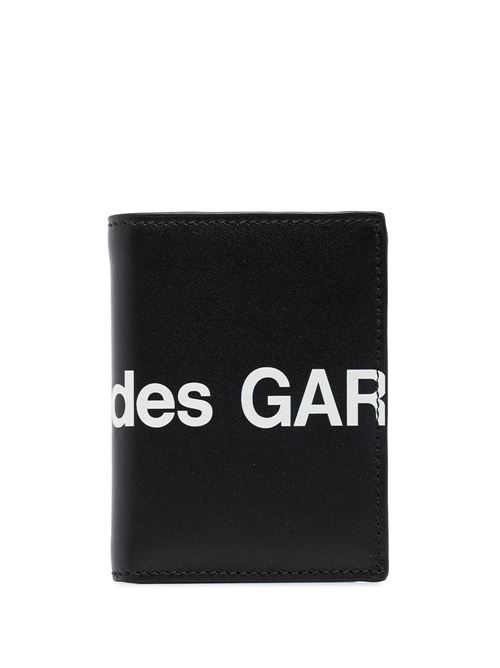 black leather bi-fold design logo print Comme des Garcons | SA0641HL1